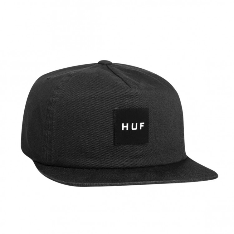 HUF Essentials Unstructured Box Snapback Black HUF Essentials Unstructured Box Snapback Black