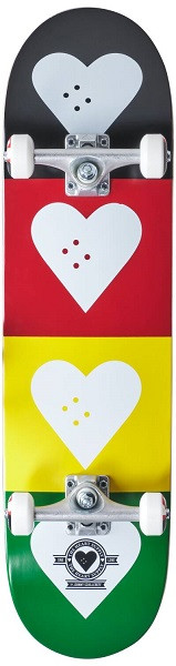 Heart Supply Logo Quad Rasta Skateboard Complete Heart Supply Logo Quad Rasta Skateboard Complete