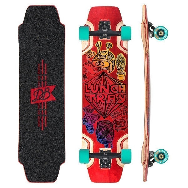 DB Longboards Lunch Tray 36 "Cartoon" Red Longboard Complete DB Longboards Lunch Tray 36 "Cartoon" Red Longboard Complete